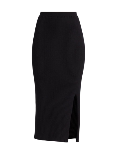 Shop Saks Fifth Avenue Women's Collection Rib-knit Pencil Skirt In Black