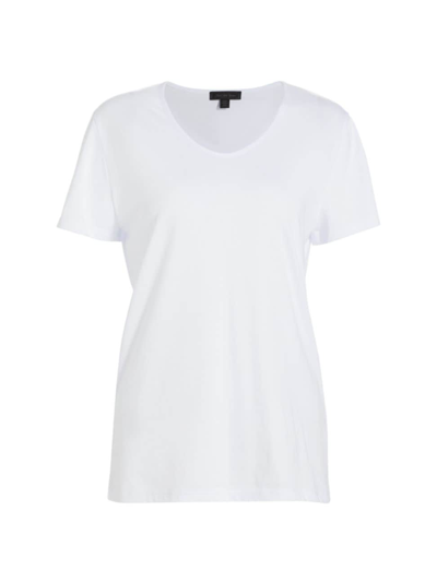 Shop Saks Fifth Avenue Women's Collection Short-sleeve V-neck T-shirt In White