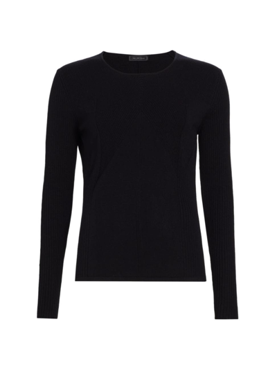 Shop Saks Fifth Avenue Women's Collection Rib-knit Pullover Sweater In Black