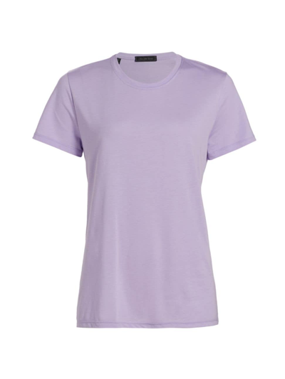 Shop Saks Fifth Avenue Women's Collection Short Sleeve Crewneck T-shirt In Purple