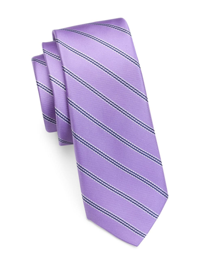 Shop Saks Fifth Avenue Men's Collection Vertical Stripe Tie In Purple Rose