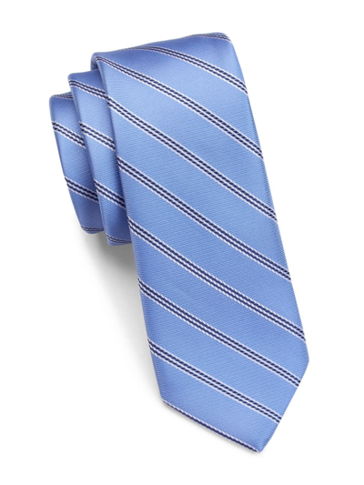 Shop Saks Fifth Avenue Men's Collection Vertical Stripe Tie In Quiet Tide