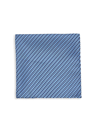 Shop Saks Fifth Avenue Men's Collection Geo Rope Silk Pocket Square In Curry