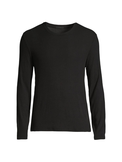 Shop Atm Anthony Thomas Melillo Men's Rib-knit Modal Long-sleeve T-shirt In Black
