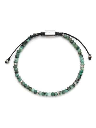 Shop Jan Leslie Men's Gemstone Bead Bracelet In Green