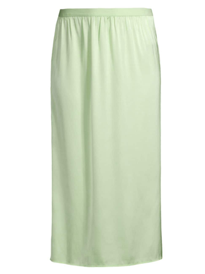 Shop Loveshackfancy Women's Aimee Satin Midi-skirt In Lime