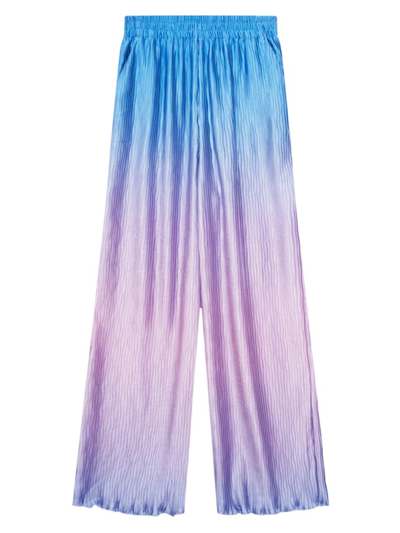 Shop Jonathan Simkhai Women's Dante Pleated Ombre Pants In Sheer Lilac Ombre