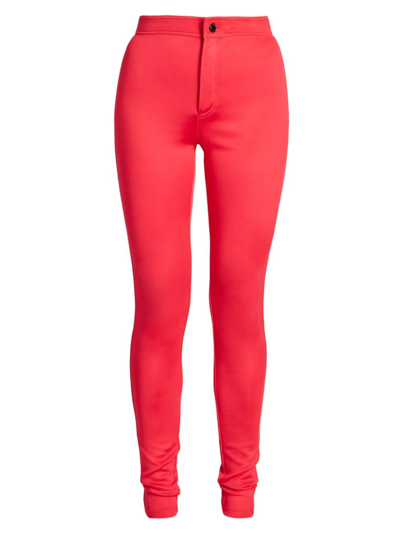 Shop Saint Laurent Women's Skinny Mid-rise Pants In Red