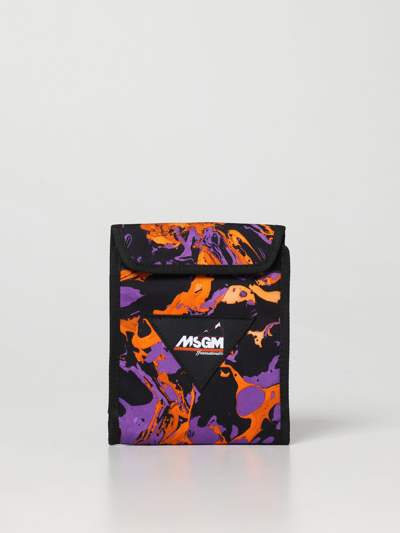 Shop Msgm Shoulder Bag  Men Color Violet