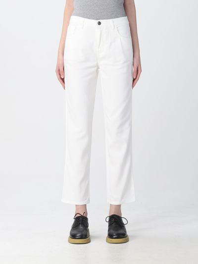 Fay Logo-patch Mid-rise Cropped Jeans In White