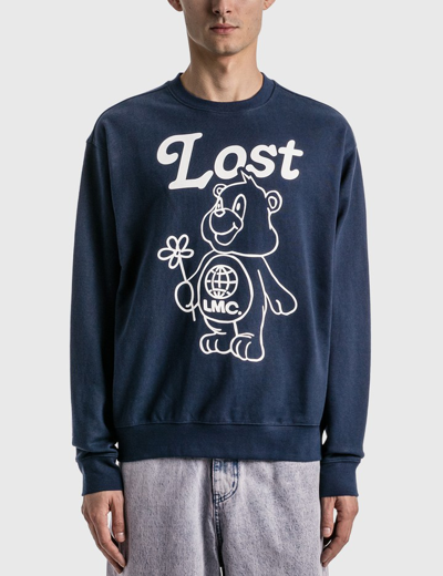 Shop Lmc Flower Bear Sweatshirt In Blue