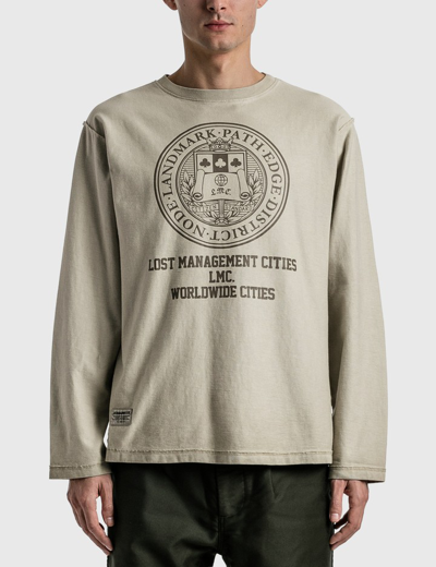 Shop Lmc Overdyed University Long Sleeve T-shirt In Beige
