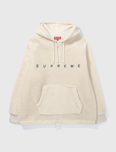 Sherpa Fleece Pullover In Beige