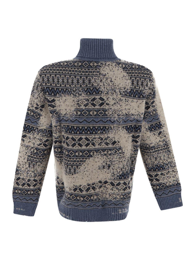 Shop Barena Venezia Turtleneck Knit Sweater In Navy