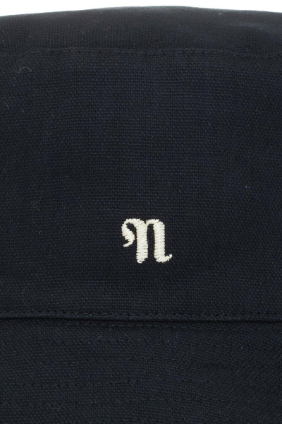 Shop Nanushka Caran Logo Embroidered Bucket Hat In Black