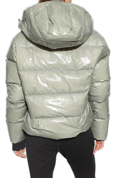 Dsquared2 Logo-patch Hooded Down Jacket In Verde