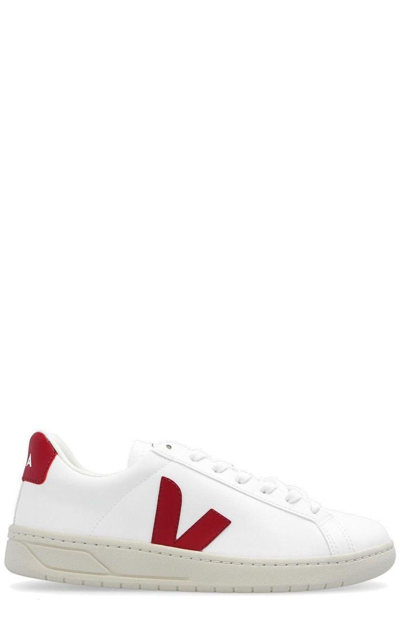 Shop Veja Logo Patch Low-top Sneakers In White / Marsala