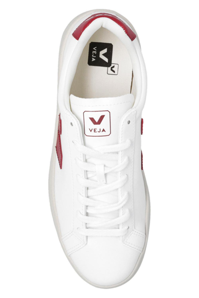 Shop Veja Logo Patch Low-top Sneakers In White / Marsala
