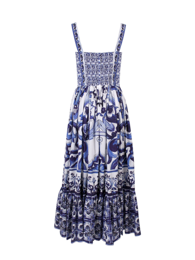 Shop Dolce & Gabbana Dress In Tris Maioliche Blu