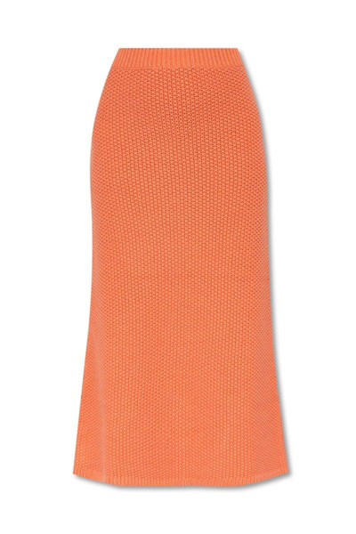 Chloé Flared Maxi Skirt In Papaya Orange
