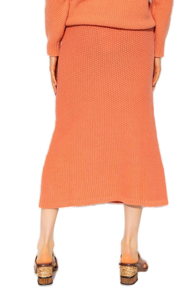 Chloé Flared Maxi Skirt In Papaya Orange