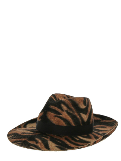 Shop Borsalino Tiger Printed Hat In 8072