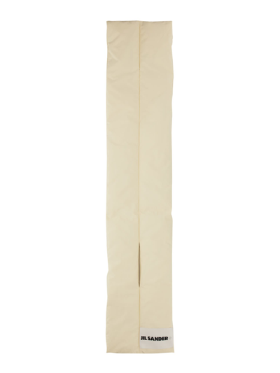 Jil Sander Cream Polyester Scarf In Ivory