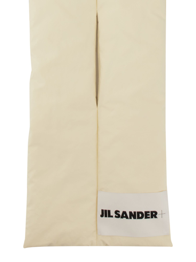 Jil Sander Cream Polyester Scarf In Ivory