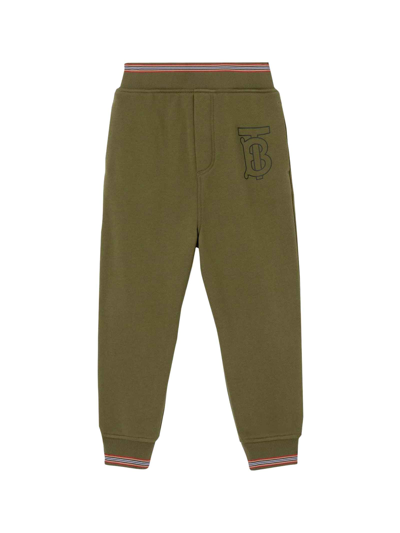 Shop Burberry Green Trousers Boy . In Army Green