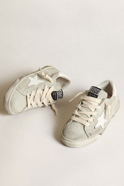 Shop Golden Goose Sneakers With Logo In Bianco