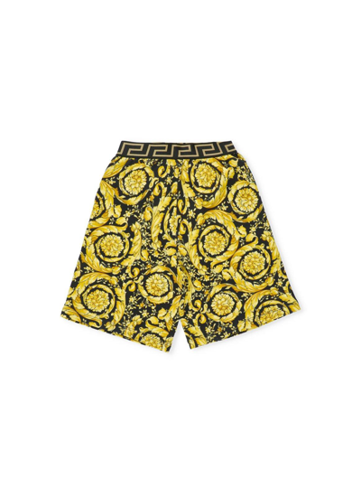 Shop Young Versace Straight Leg Baroque-printed Shorts In Multicolor