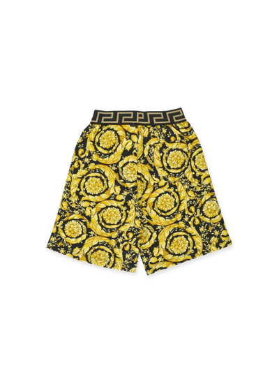 Shop Young Versace Straight Leg Baroque-printed Shorts In Multicolor