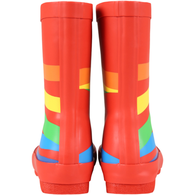 Shop Stella Mccartney Red Rain Boots For Kids In Multicolor