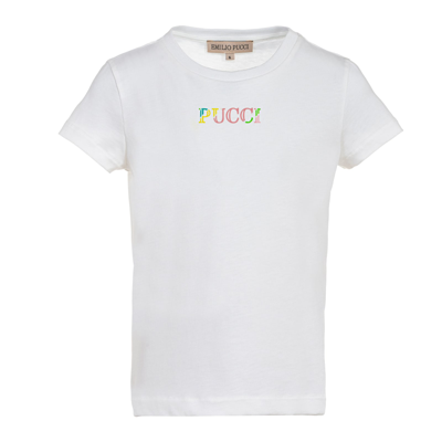 Shop Emilio Pucci T-shirt With Print In Ivory