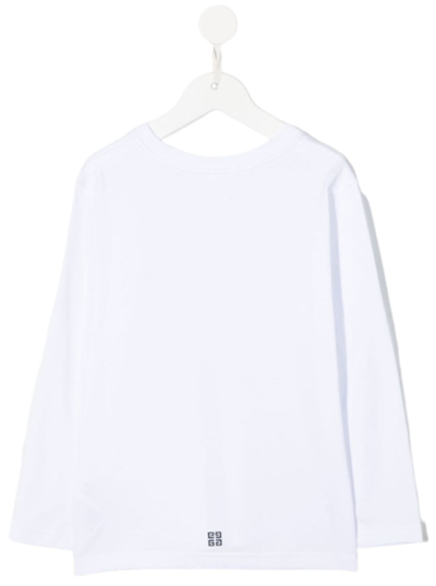 Shop Givenchy Logo Printed White Cotton T-shirt Boy Kids In Bianco