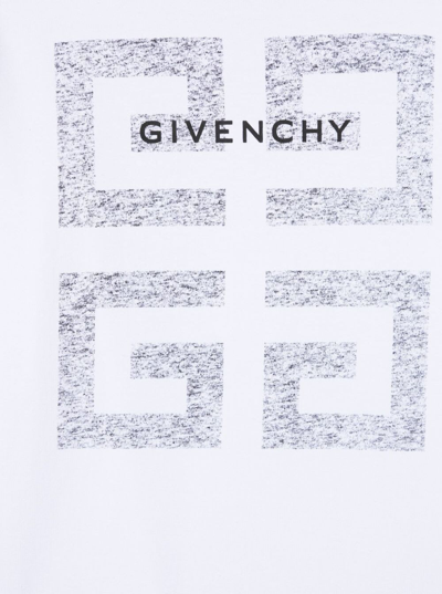 Shop Givenchy Logo Printed White Cotton T-shirt Boy Kids In Bianco