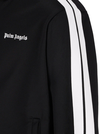Shop Palm Angels Logo Printed Bomber Jacket In (black/white)