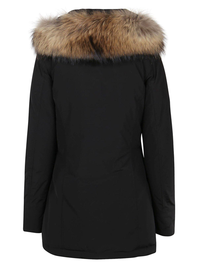 Shop Woolrich Luxury Arctic Racoon Parka In Black