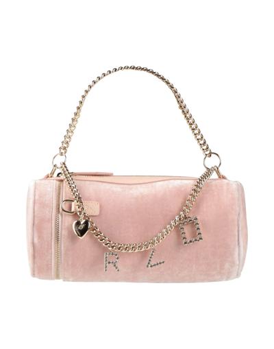 Shop Roger Vivier Woman Handbag Light Pink Size - Soft Leather, Textile Fibers