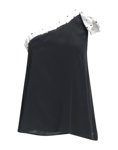 Shop Cristinaeffe Woman Top Black Size 10 Acrylic, Silk