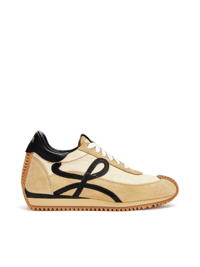 Shop Loewe Flow Runner In Suede In Metallic