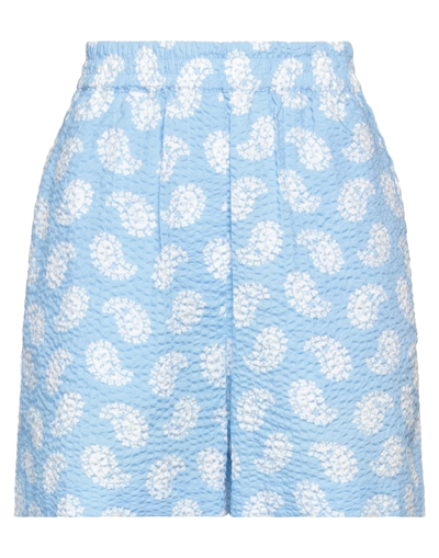 Shop Msgm Woman Shorts & Bermuda Shorts Sky Blue Size 6 Cotton