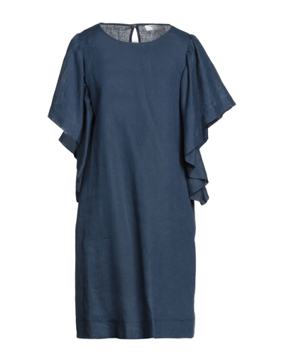 Shop Kaos Woman Mini Dress Blue Size 10 Linen
