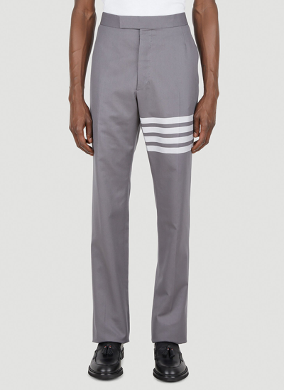 Shop Thom Browne Striped Tailored Pants In Grey