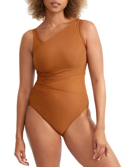 Shop Miraclesuit Illusionists Azura Underwire One-piece In Scotch