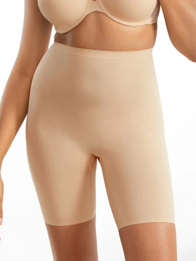 Shop Wacoal Beyond Naked High-waist Medium Control Thigh Shaper In Sand