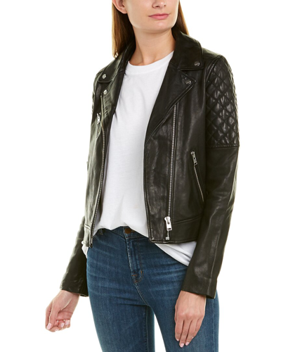 Shop Lamarque Moto Quilted Leather Jacket In Nocolor