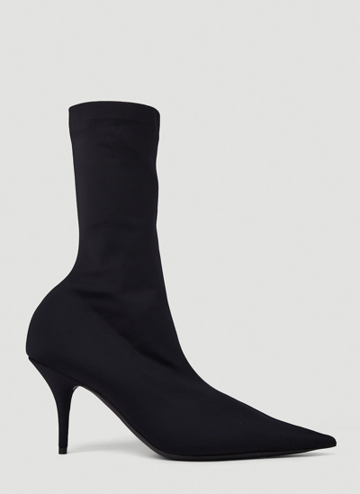 Shop Balenciaga Knife Stiletto Ankle Boots In Black