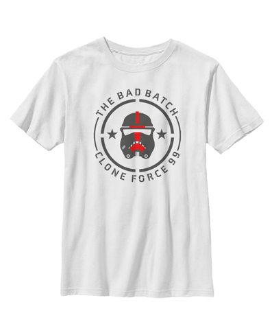 Shop Disney Lucasfilm Boy's Star Wars: The Bad Batch Clone Force 99 Badge Child T-shirt In White