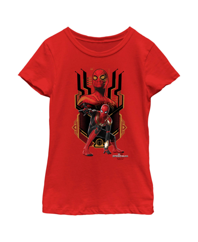 Shop Marvel Girl's  Spider-man: No Way Home Integrated Suit Child T-shirt In Red